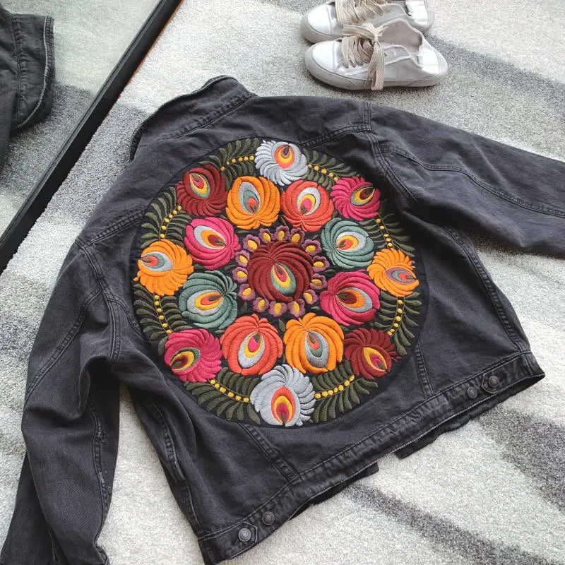 BOHEMIAN FLOWER DENIM JACKET