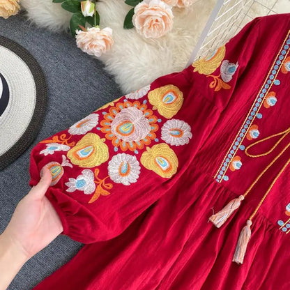 Mini Bohemian Retro Folk Dress