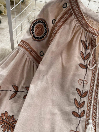 Ethnic / Slavic Mini Dress Loose Style