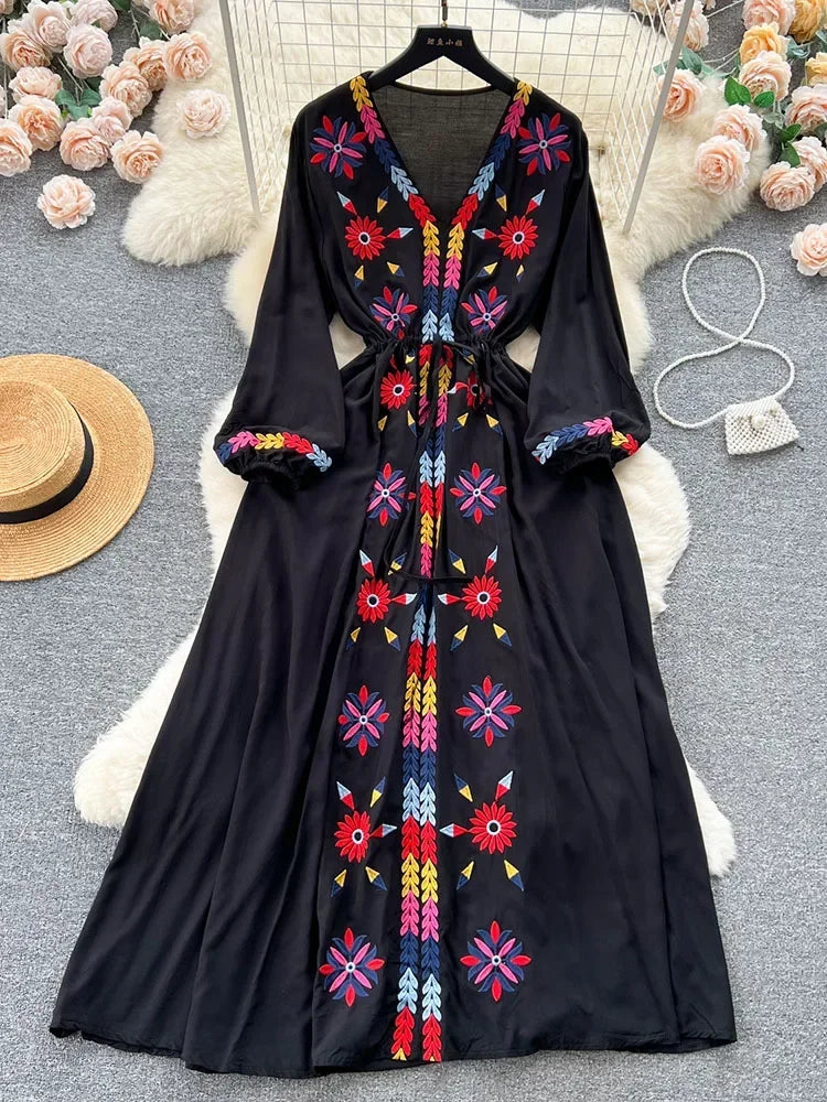 Retro Ethnic Boho Long Dress