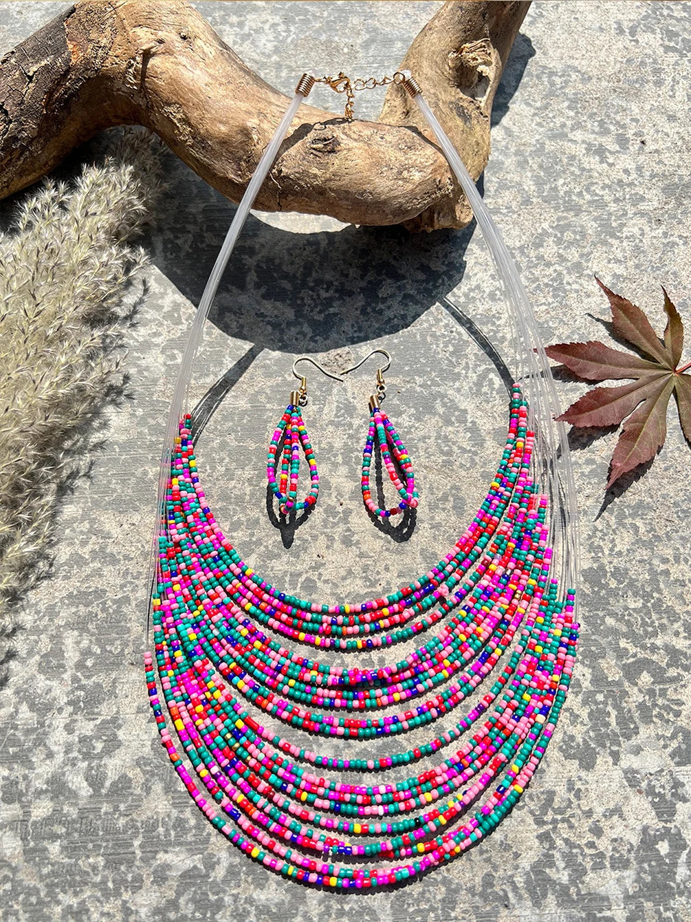 Bohemian Ethnic Necklace Earring Set