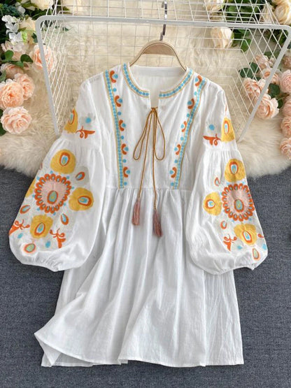 Mini Bohemian Retro Folk Dress