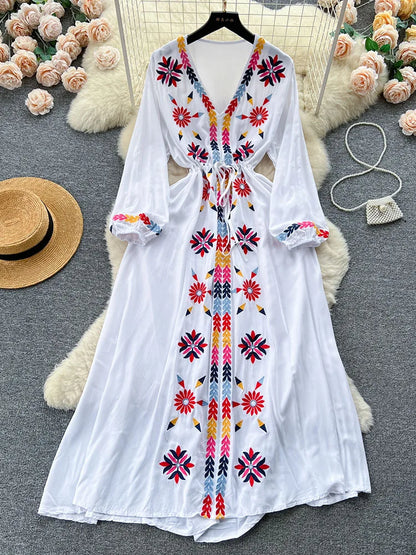 Retro Ethnic Boho Long Dress