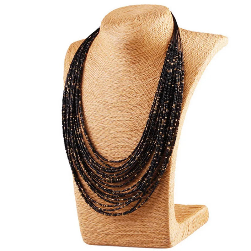 Collier Femme  Boho Beads Multi-layer Choker Necklaces