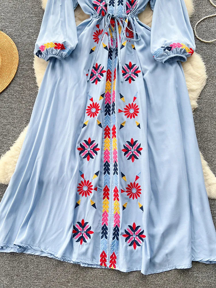 Retro Ethnic Boho Long Dress