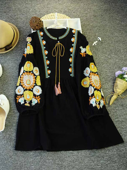 Mini Bohemian Retro Folk Dress