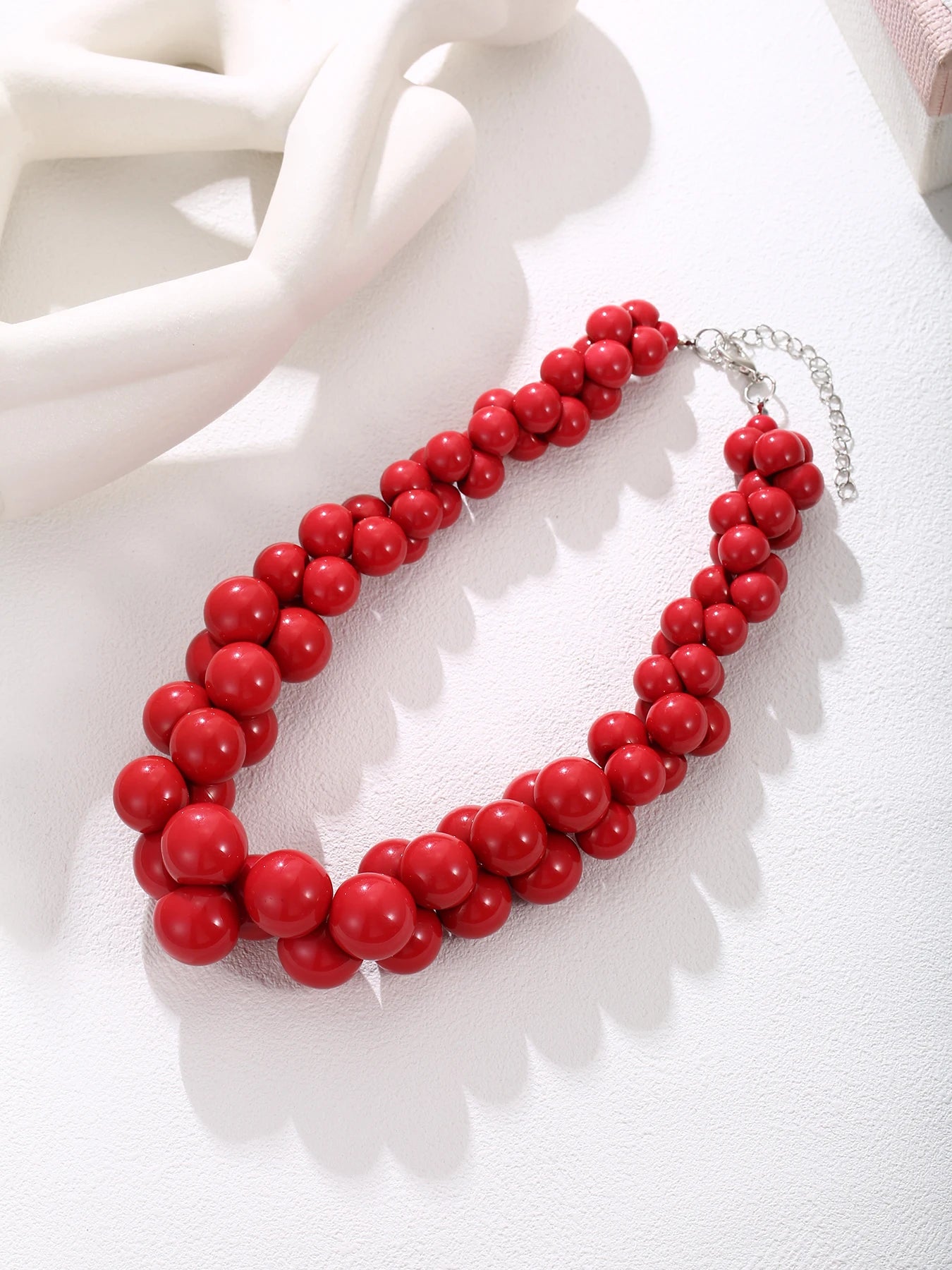 Red Handmade Beads Necklace