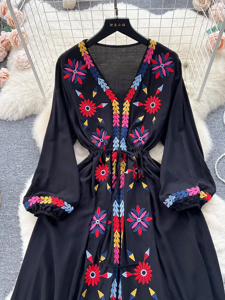 Retro Ethnic Boho Long Dress