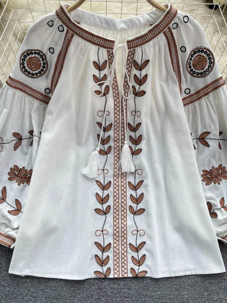 Ethnic / Slavic Mini Dress Loose Style