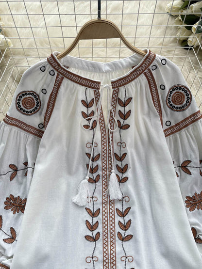 Ethnic / Slavic Mini Dress Loose Style