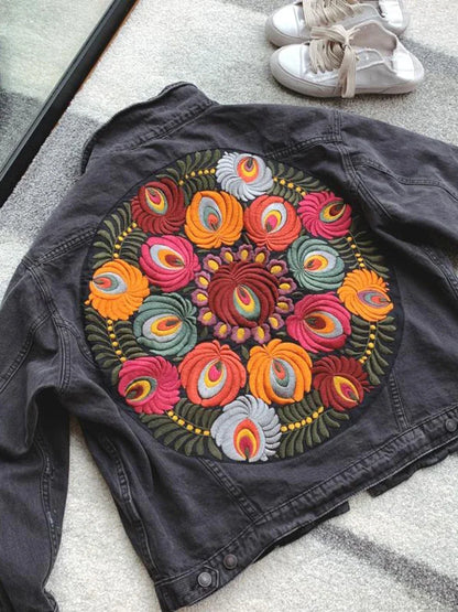 BOHEMIAN FLOWER DENIM JACKET