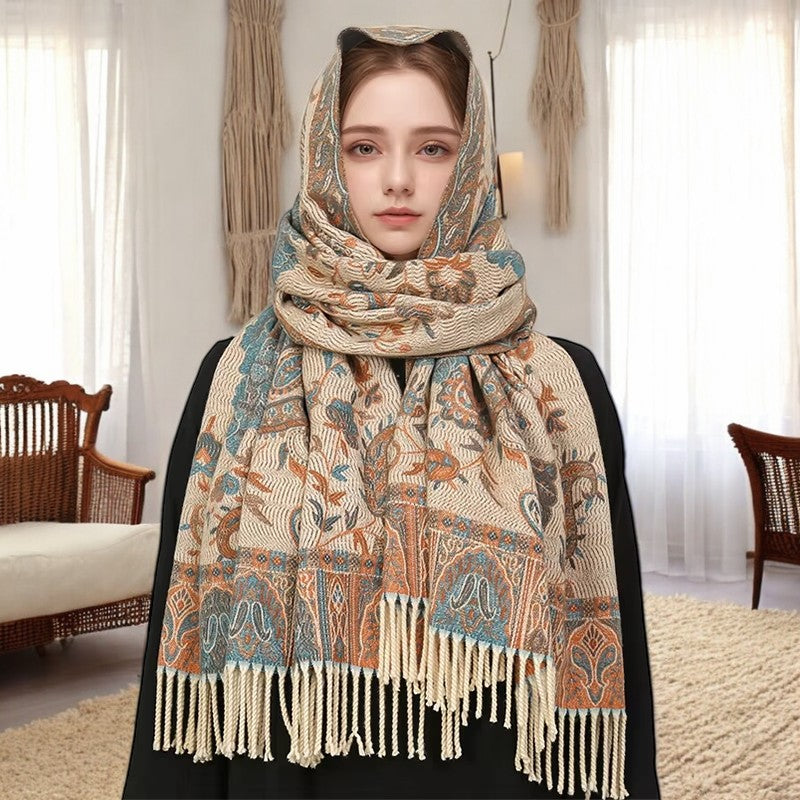 Cashmere Pashmina Shawl – Elegant Lady Wrap & Warm Winter Scarf