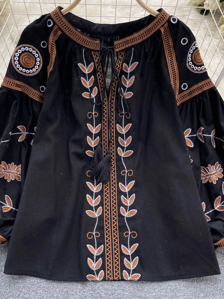 Ethnic / Slavic Mini Dress Loose Style