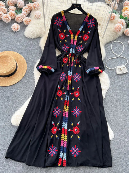 Retro Ethnic Boho Long Dress