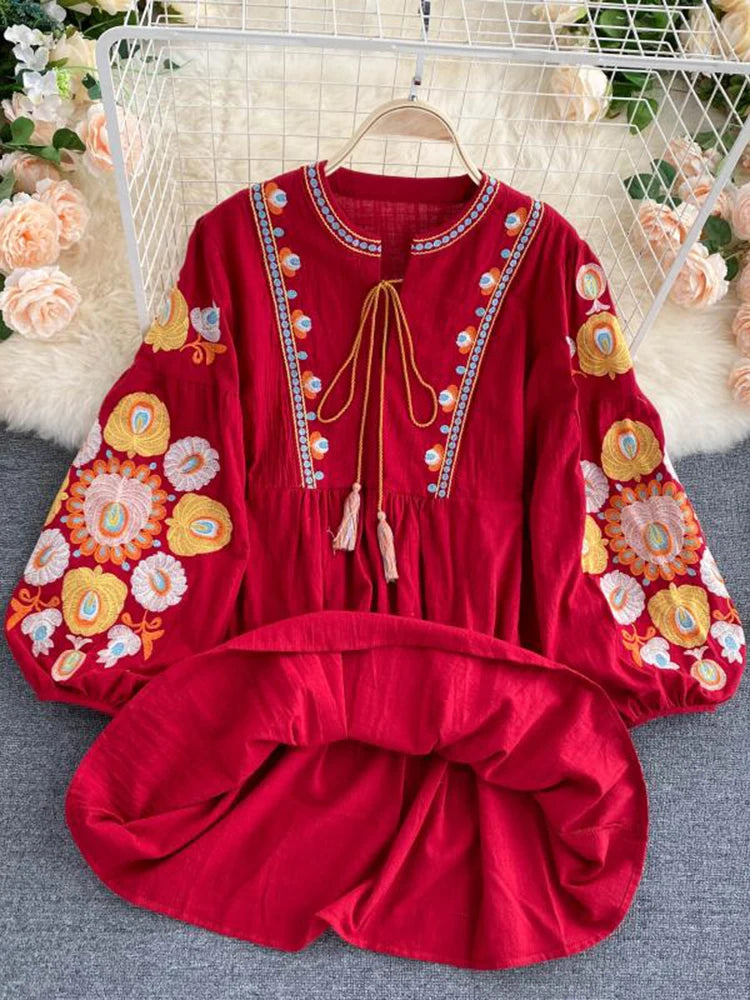 Mini Bohemian Retro Folk Dress