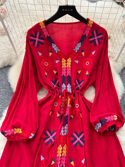 Retro Ethnic Boho Long Dress