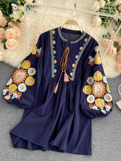 Mini Bohemian Retro Folk Dress