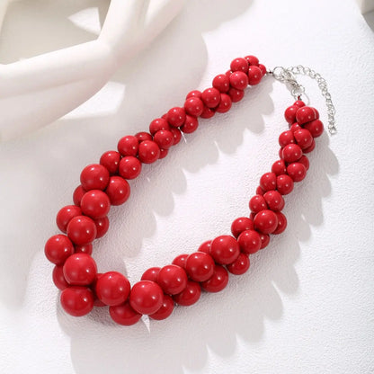 Red Handmade Beads Necklace