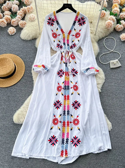 Retro Ethnic Boho Long Dress