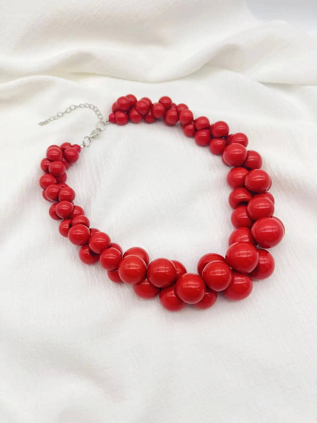 Red Handmade Beads Necklace