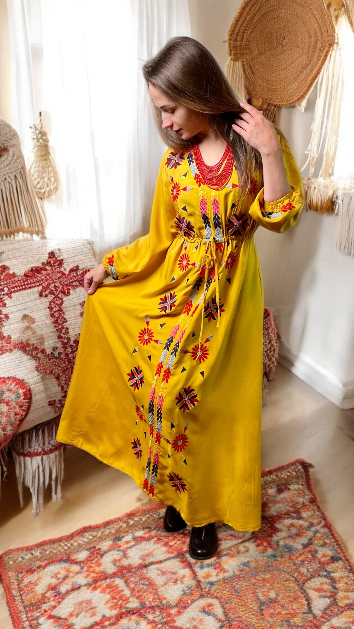 Retro Ethnic Boho Long Dress