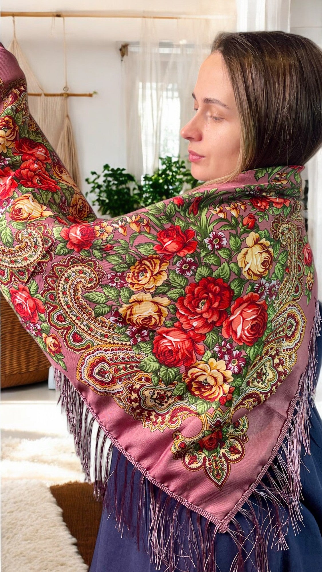 Traditional Ukrainian/ Slavic Shawl Bandana