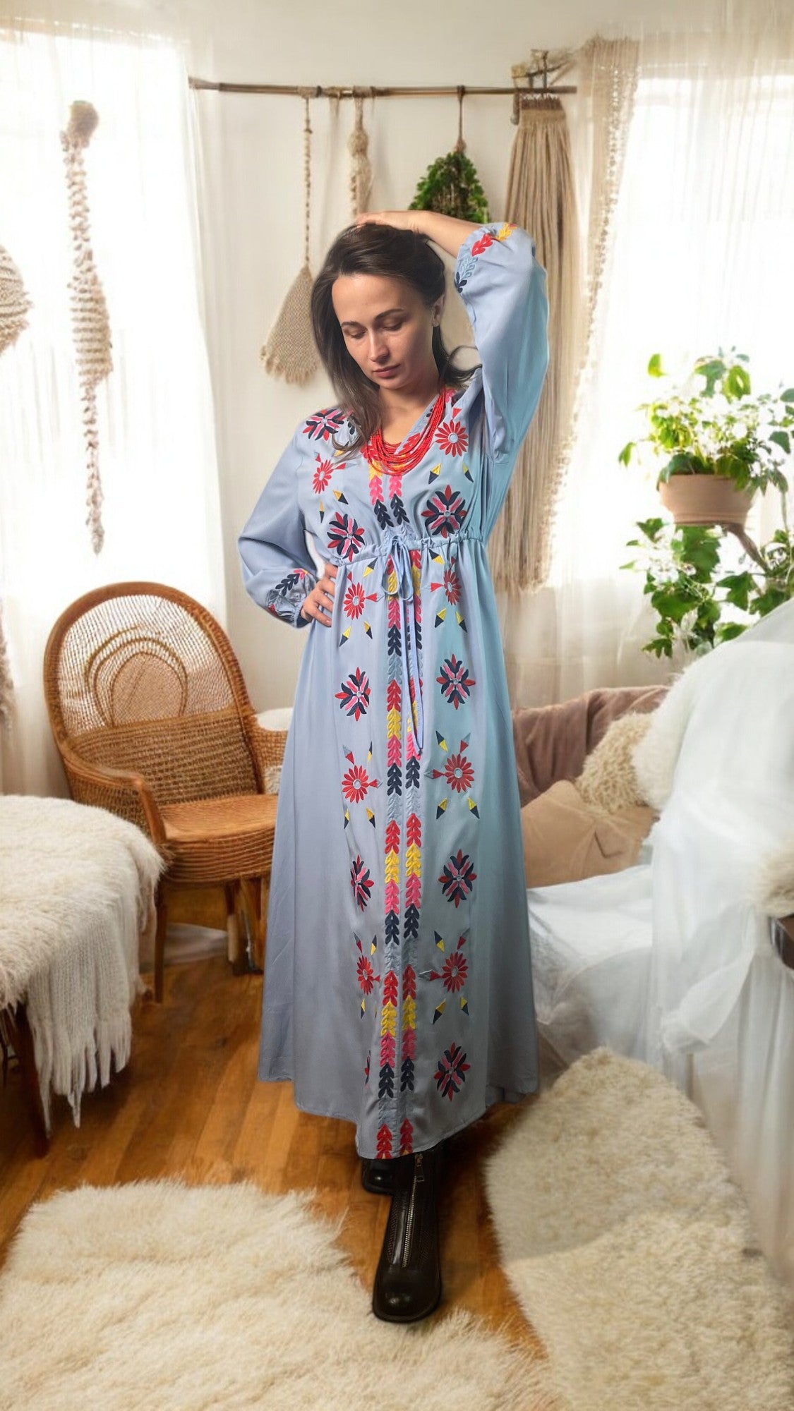 Retro Ethnic Boho Long Dress